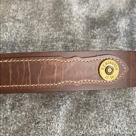 Remington Brown Leather Belts with Metal Buckles 38 - Picture 4 of 7